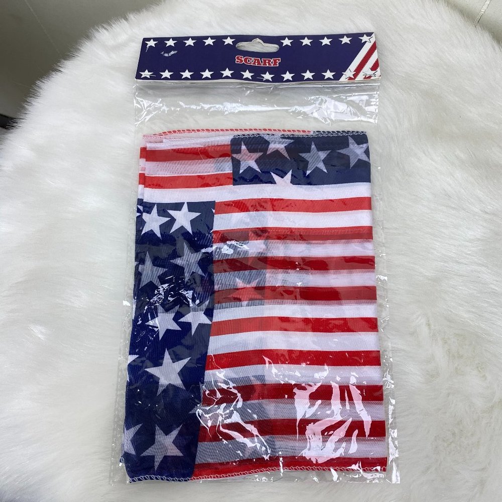 New in Package American Flag Scarf - Picture 1 of 3